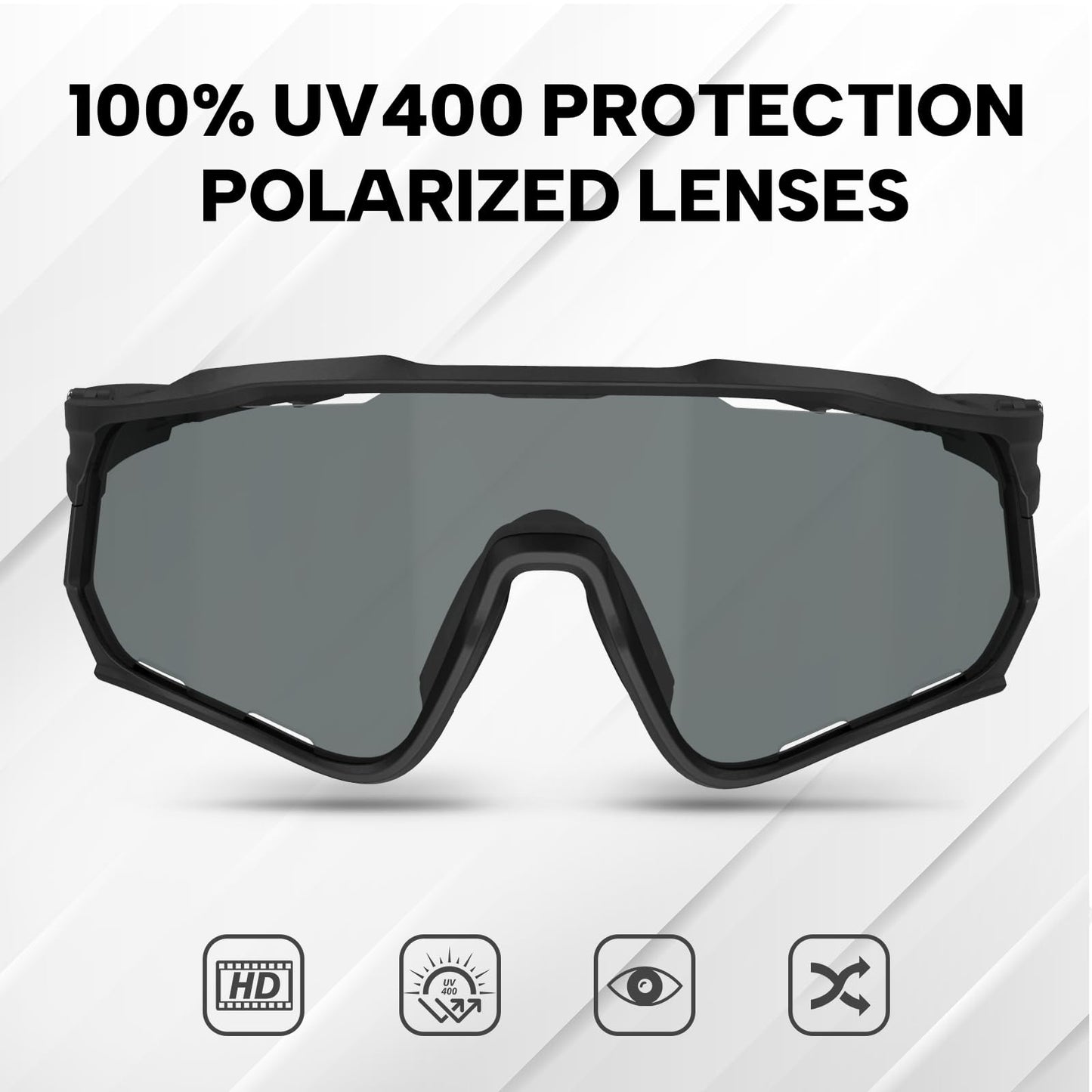 BUCKLOS Polarized Cycling Running Sunglasses for Men Women UV400 Protection,TR90 Sun Glasses for Bike Baseball Sports Safety