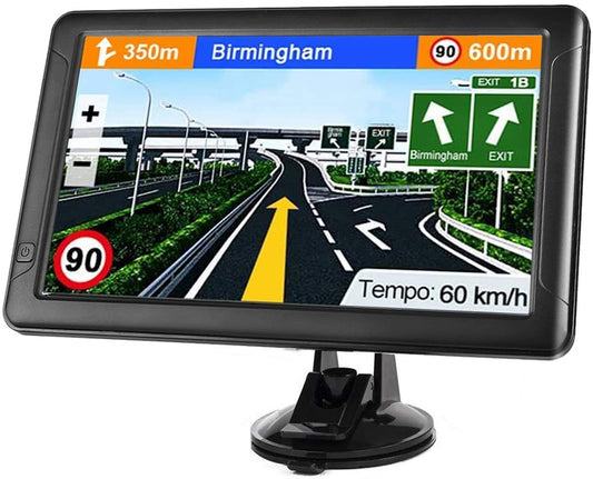 GPS Navigation for Car （9 Inch） Slimline Touch Screen Real Voice Direction ，USA Edition 2026 (Free Lifetime Updates) Turn-by-Turn Voice and Lane Guidance, Speed and Red Light Warning (American Brand)