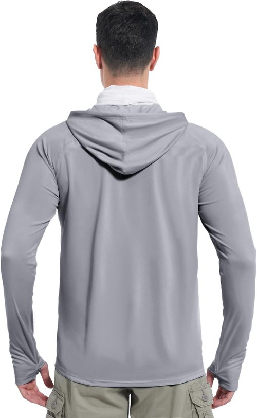 Isnowood Sun Shirt - Men's Long Sleeve UPF 50+ UV Protection Hoodie for Fishing & Hiking