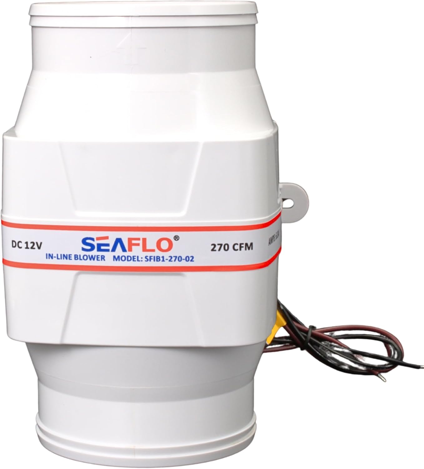 SEAFLO Marine Bilge Air Blowers - Ultra-Quiet 12V, 130-270 CFM | 3 or 4 Inch for Yacht & Sailboat - 4-Year Warranty