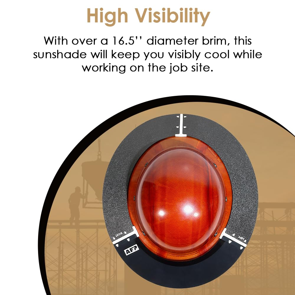 AFP Full-Brim Tinted Smoke Polyurethane Plastic Sun Shield Hard Hat Visor | Standard Brim Extender | Sun & Heat Protection Reusable Accessory | Compatible with AFP Brand Hard Hats ONLY