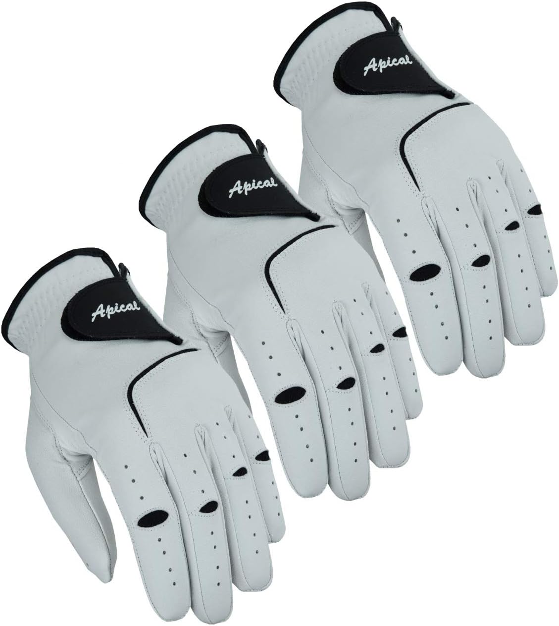 Apical Premium 100% Cabretta Leather Golf Gloves for Men - Superior Grip & Comfort | 3-Pack for Right-Handed Golfers