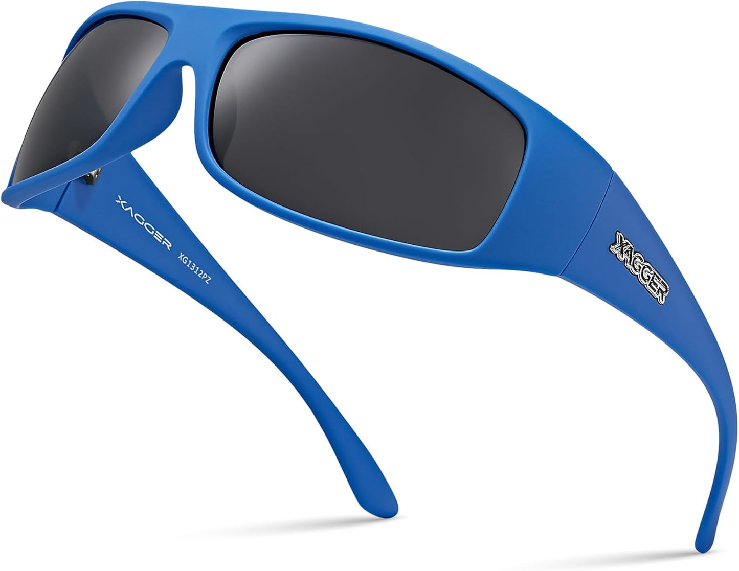 Xagger Sports Polarized Sunglasses - Men's Wrap-Around TR90 Frame for Ultimate Sun Protection