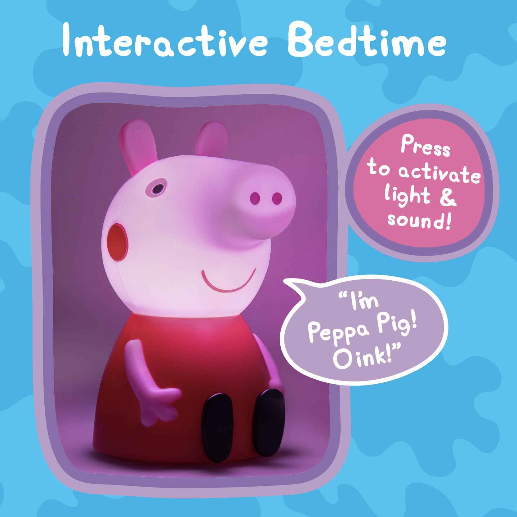 Paladone Peppa Pig Figure Lamp with Sound - Officially Licensed Baby Night Light, Kids Bedroom Accessories & Decor