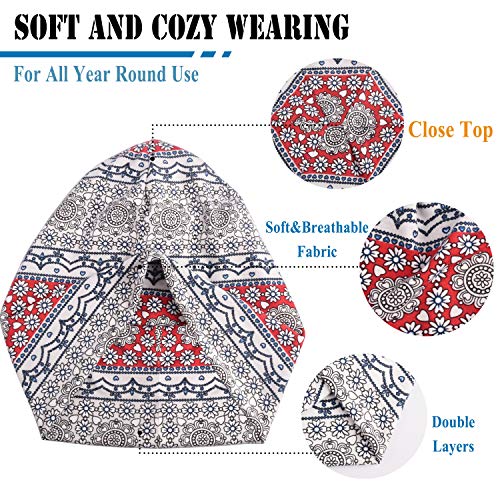 ELLEWIN Multicolor 4 Pack Cotton Slouchy Beanies for Men & Women - Lightweight Hip-Hop Skull Caps