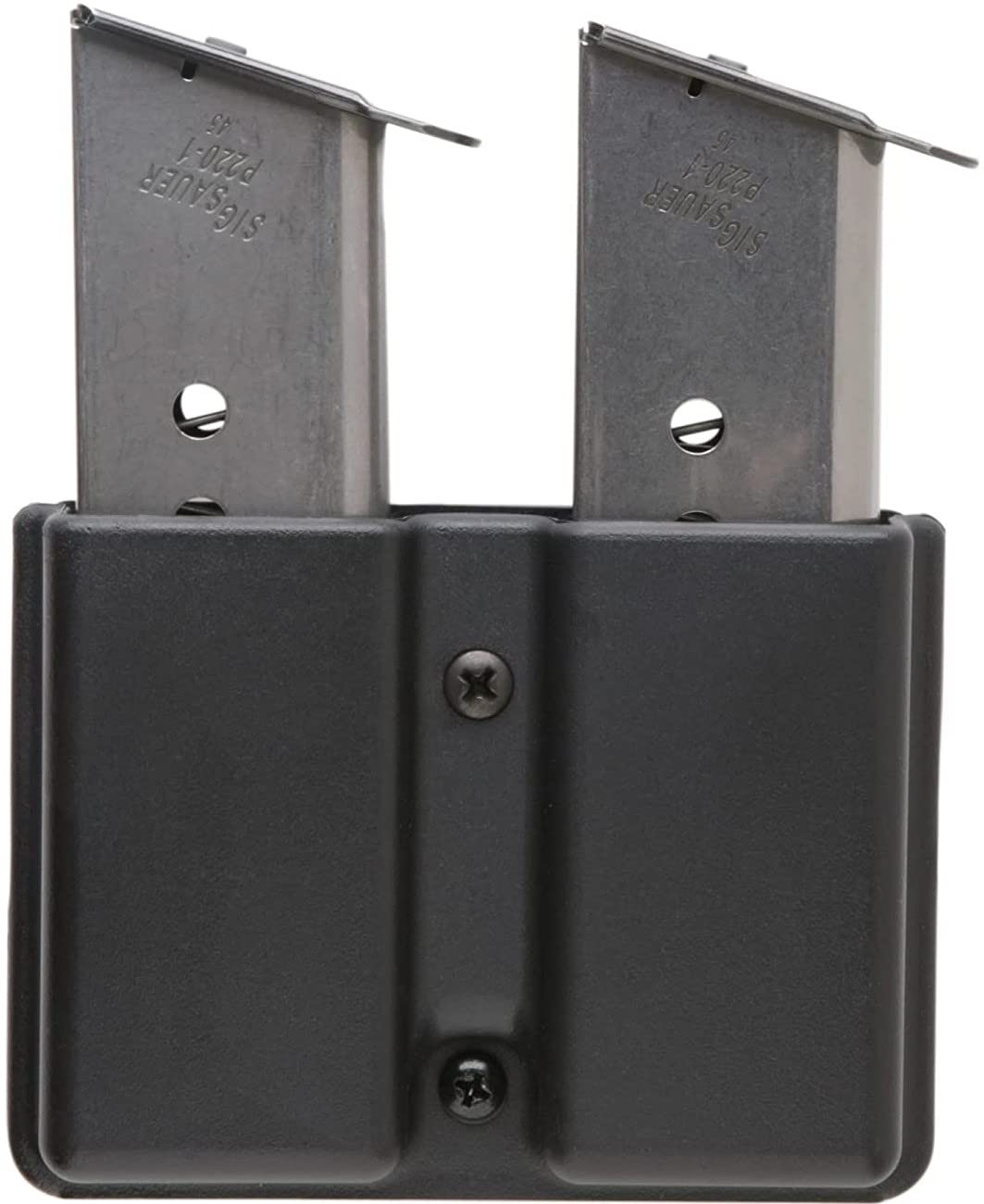 Uncle Mike's Kydex Off-Duty and Concealment Accessory Single Stack Double Mag Case (Black) with Belt Loop