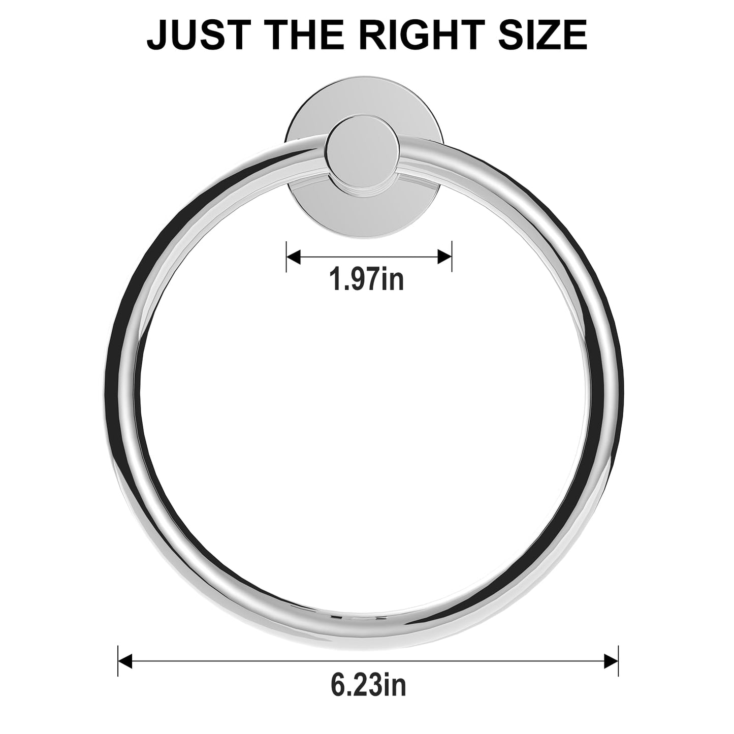 SetSail Towel Holder for Bathroom Wall Stainless Steel Hand Towel Ring Heavy Duty Towel Hanger for Bathroom, ‌Mirror Silver