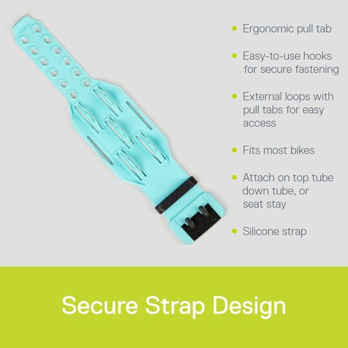 Bike Frame Carrier Utility Strap for Tools and Inner Tubes, Stwap by Delta Cycle - Oversized Strap Design Hold All Bike Tire Tube Sizes up to 29 inches, Integrated Hook & Loop Storage Fasteners, Blue