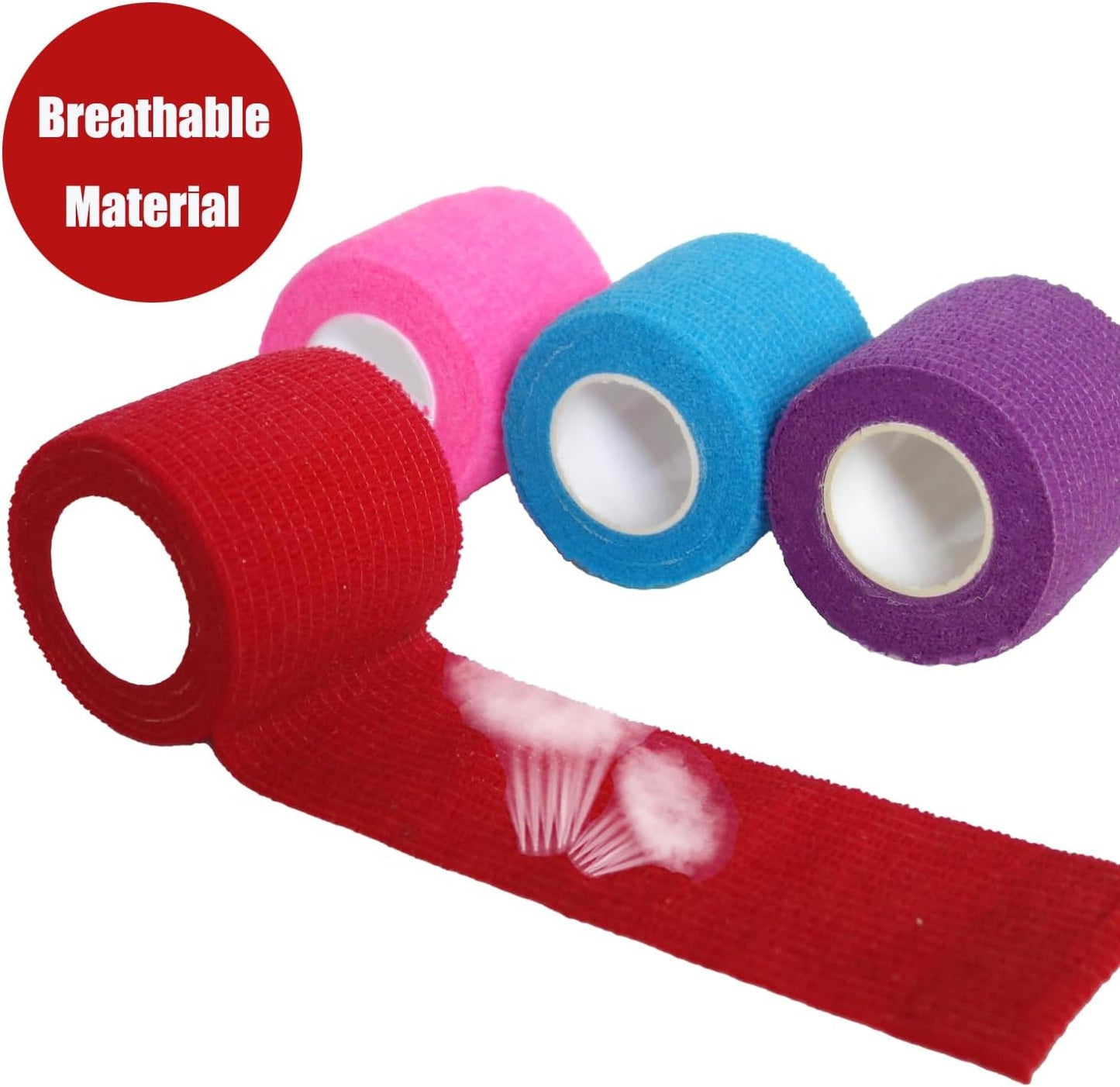 Skiennix Self-Adhesive Cohesive Bandage Tape - 6 Pack of 2-Inch Stretch Athletic Wraps in Mixed Colors