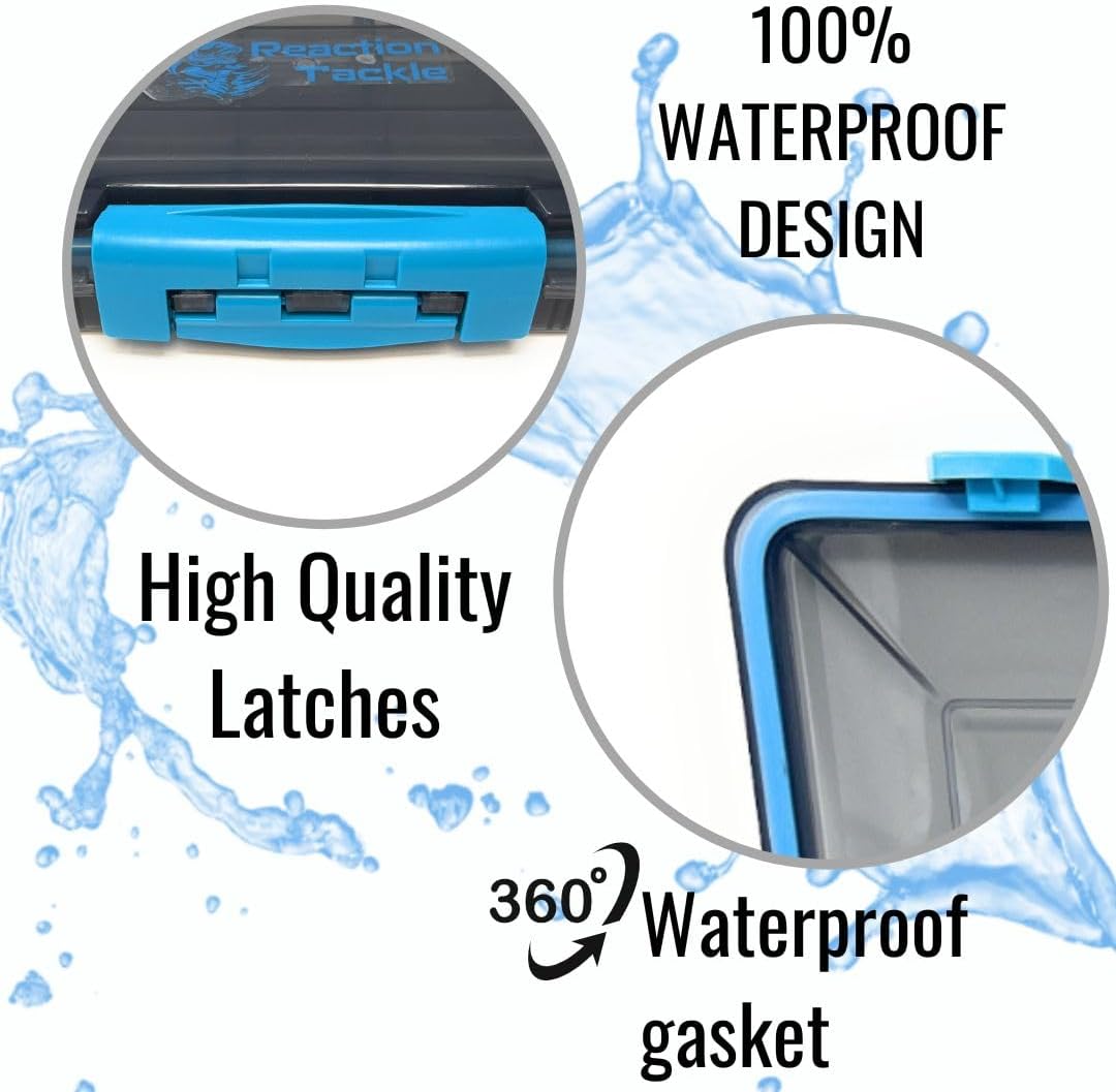 Reaction Tackle Ultimate Waterproof Tackle Box Trays - 4-Pack of 3-Clip Trays for Organized Storage