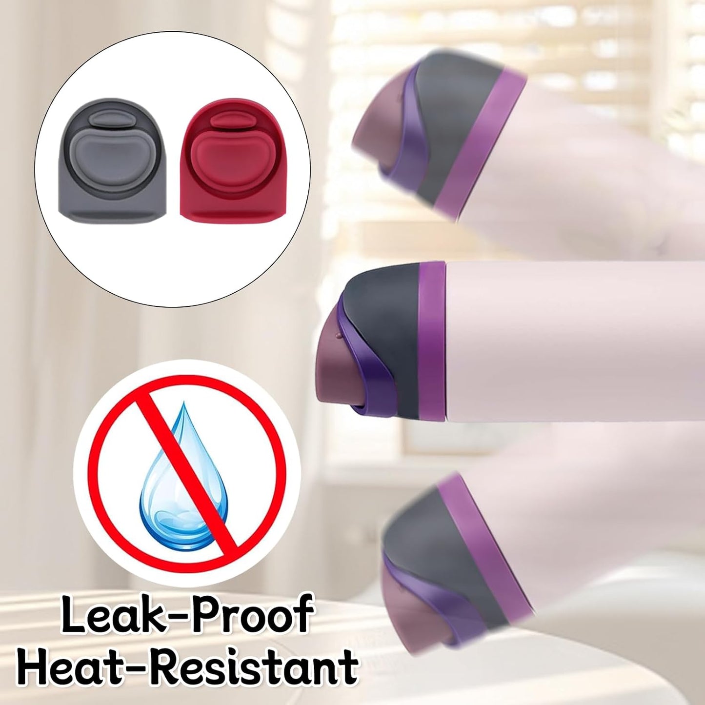 Owala | 2-Pack Replacement Silicone Stopper Seals - Durable Water Bottle Lid Caps for 16/19/24/32/40oz