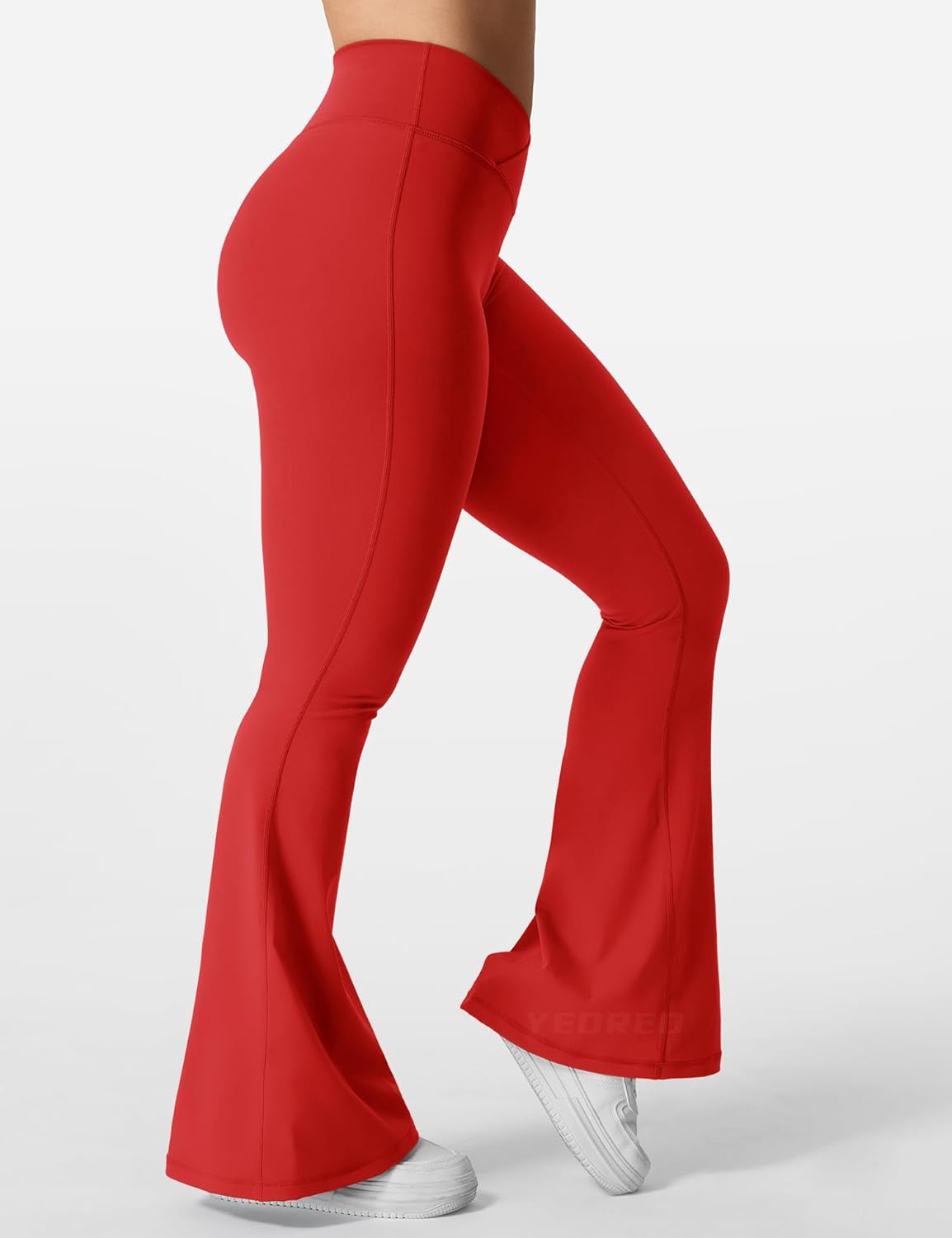 YEOREO Women's Yoga Leggings - Kalie Flare Scrunch V Cross Waist Design | Comfortable Fit