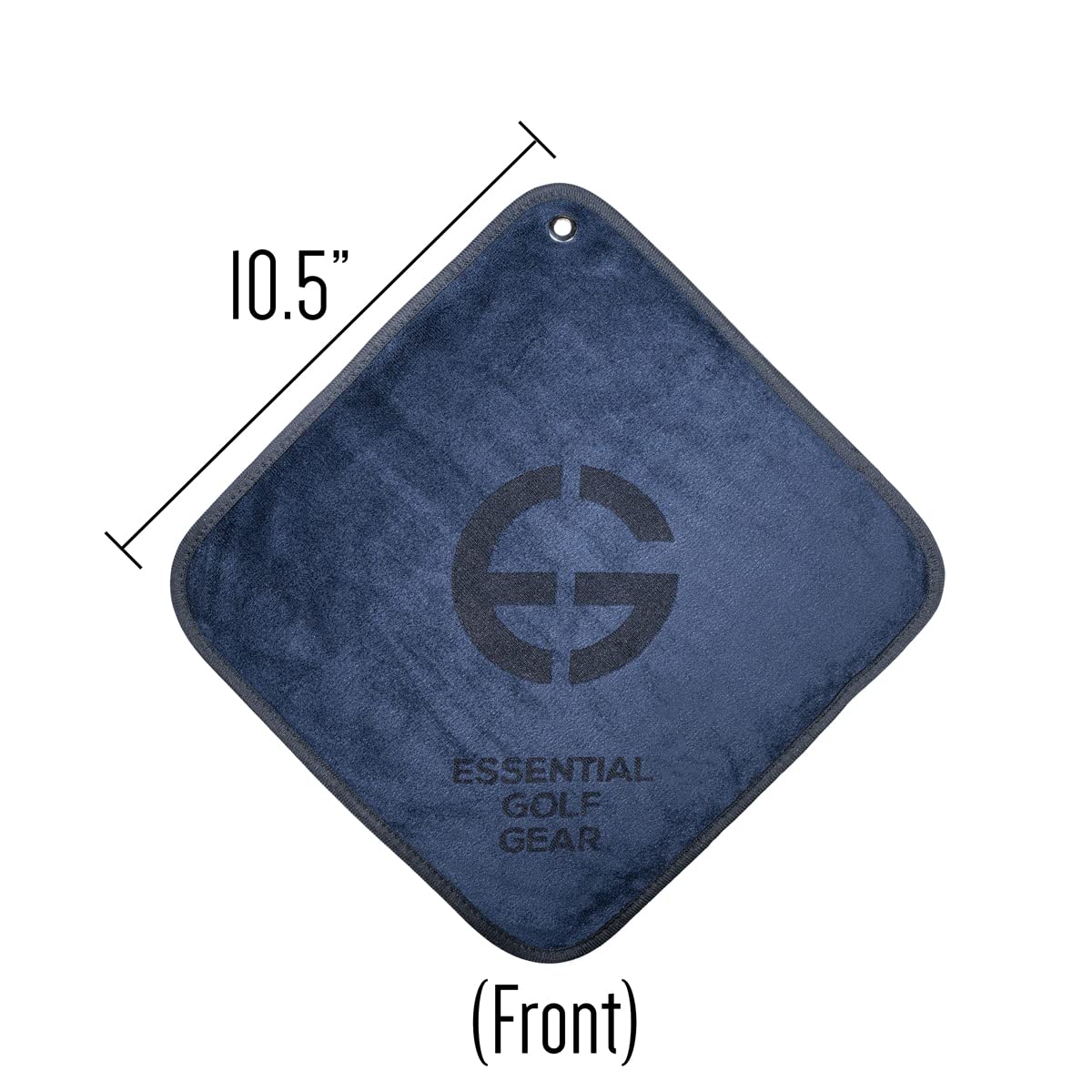 EGG PRO Essential Golf Gear Magnetic Golf Towel, 10.5-inch Square, Navy Blue with 26-inch Retractable String, Carabiner Clip and 3 Extra Microfiber Towels (Total 4 Towels)
