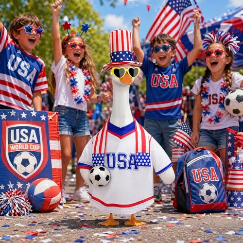 Soccer Ball Goose Outfit for 23" Lawn Statue - World Cup Decor