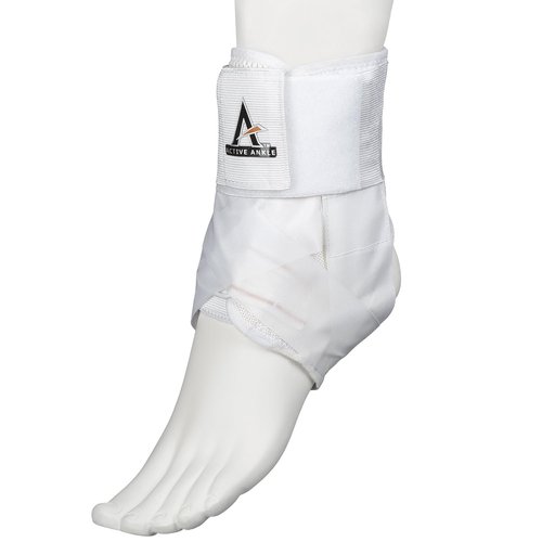 Active Ankle AS1 Pro Lace Up Ankle Brace, White Ankle Support with Laces for Men & Women, Protection & Sprain Support for Volleyball, Rugby, Basketball, Low Profile, White, Medium