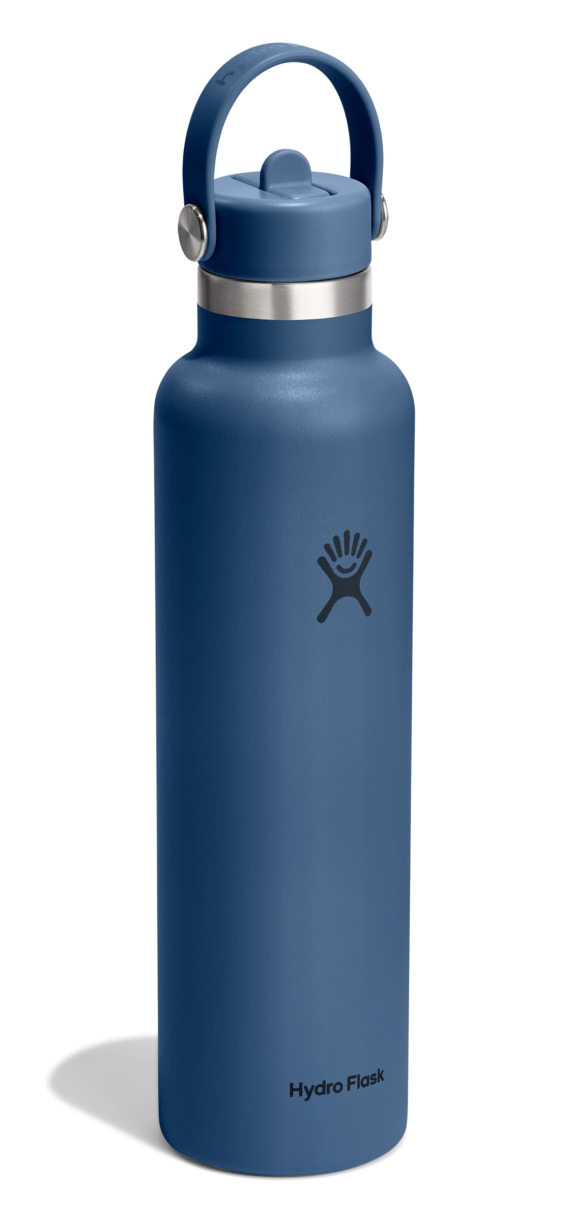 Hydro Flask Water Bottle - Insulated Stainless Steel - Straw Lid, Non Spill, Leakproof in 24 Oz Harbor Blue