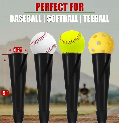LOMGWAYS Baseball Batting Tee - Height Adjustable 24"-46" | Premium Portable Design with Heavy-Duty Base