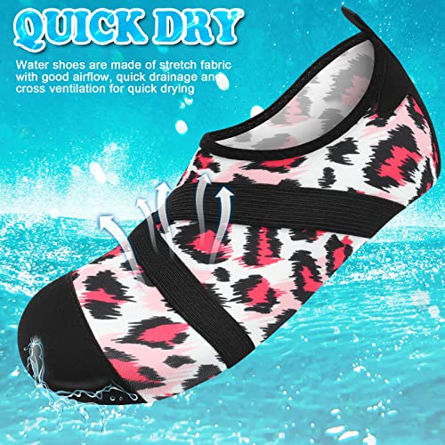 Water Shoes for Men & Women - Quick Dry Aqua Socks - Pink Pattern 10-11 Women/9-10 Men