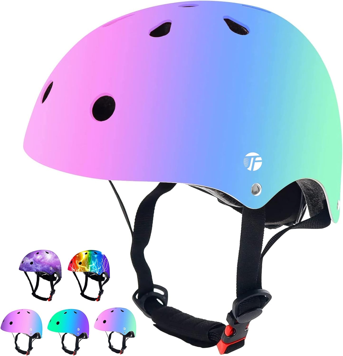 Skiennix Adjustable Toddler Bike Helmet - Color Gradient Design for Ages 2-8 | Multi-Sport Safety Gear