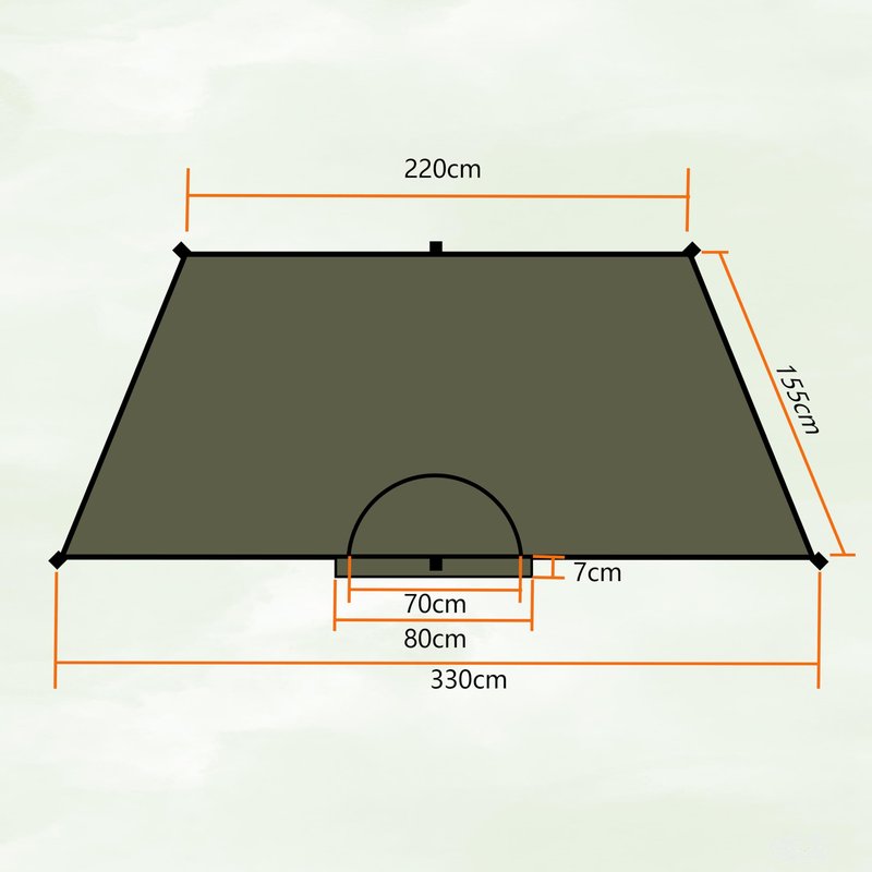 Onewind Lightweight Bushcraft Poncho Shelter, Solitary Shelter Cape Emergency Survival Shelter Tent Ultralight Minimalist Shelter for Camping Hiking Backpacking Bug Out Bag, OD Green
