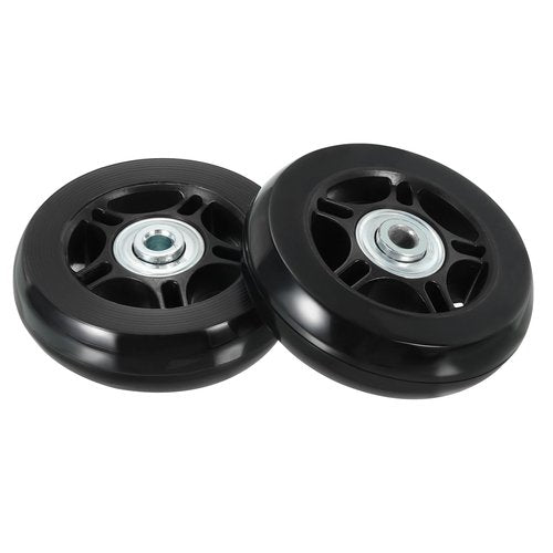PATIKIL 70x19mm Luggage Suitcase Replacement Wheels, Set of 2 PU Swivel Caster Wheels Repair Kit with Screws and Washers for Trolley Box