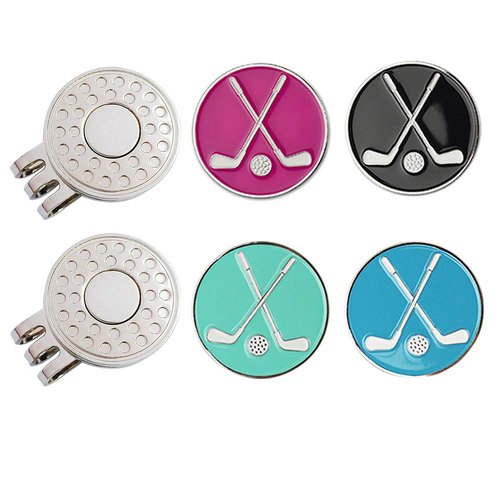GOLTERS Golf Ball Markers with Hat Clips Value Sets for Men Women Golfer, Removable Attaches Easily to Golf Cap Premium Gifts (Golf Club)