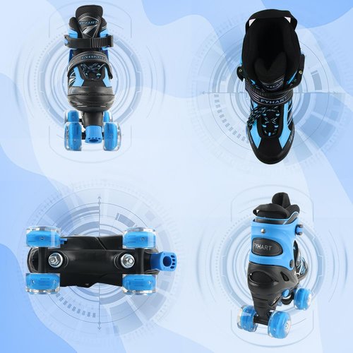 Boys Kids Roller Skates for Children Beginner Toddlers, 4 Sizes Adjustable Roller Skates with Light up Wheels, Patines para niñas patins à roulettes Enfants Garçons