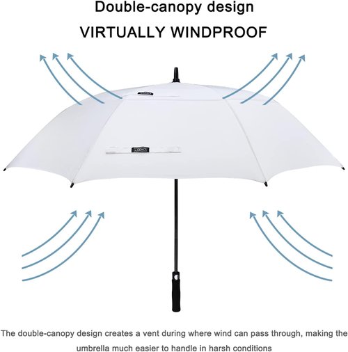 G4Free Automatic Open Golf Umbrella - Oversized Double Canopy, Windproof & Waterproof | 47-72 Inch Options