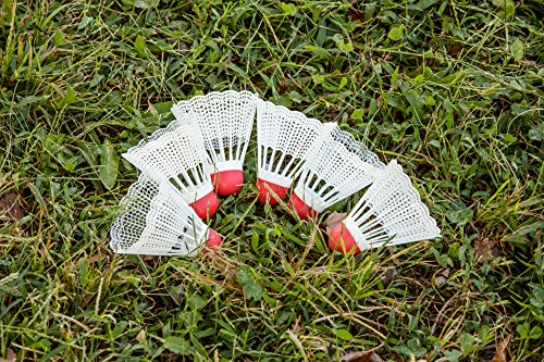 Badminton Shuttlecocks 6 Pack – Durable White Nylon Birdies