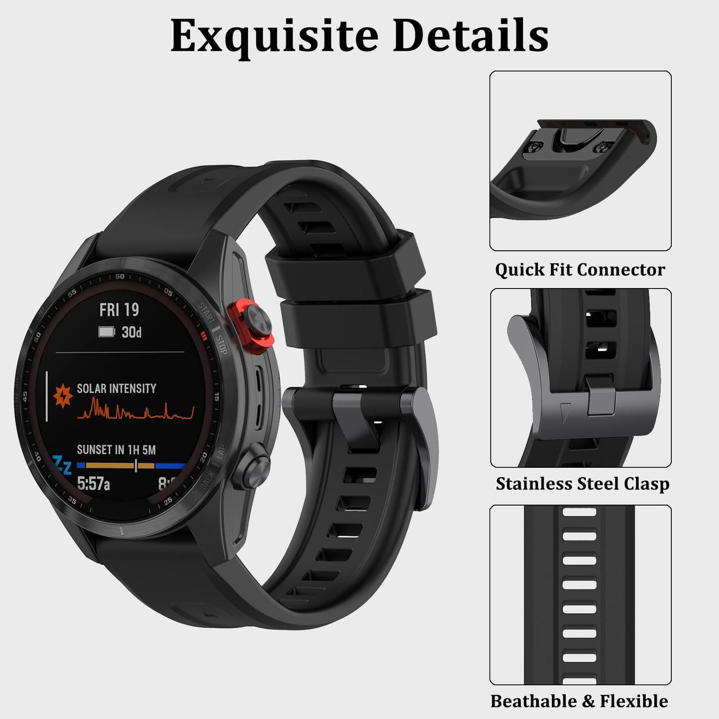 VINIUSIKI for Fenix 7X Band 26mm Fenix 6X 5X Quickfit Watch Bands,Sport Silicone Wristband for Garmin Tactix 7 Pro/Enduro 2/Descent Mk2i/Tactix Charlie/Fenix 5X Plus/6X Pro Band Replacement,Olive