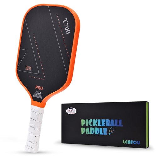 Aurive Carbon Fiber Pickleball Paddles 1-8.0oz Ultra-Light with Teflon Coating for Ultimate Spin & 16mm Silent Core | Indoor/Outdoor Tournament & Practice | Adult Players