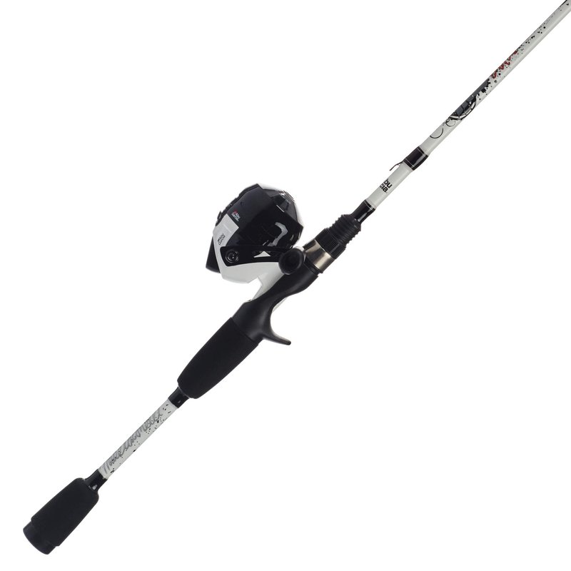 Abu Garcia 5’6" Ike Dude Youth Fishing Rod and Reel Spincast Combo, 2-Piece Rod, Size 6 Reel, Right Handle Position,White