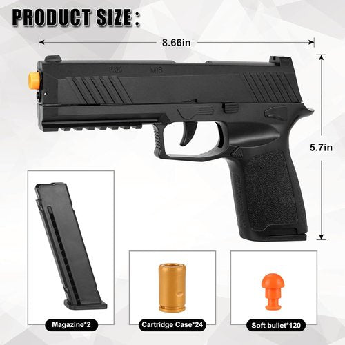 Foam Blaster Toy Gun - Shell Ejecting Soft Bullet Pistol with 2 Magazines & 40 Bullets | Perfect Birthday Gift for Kids 8+