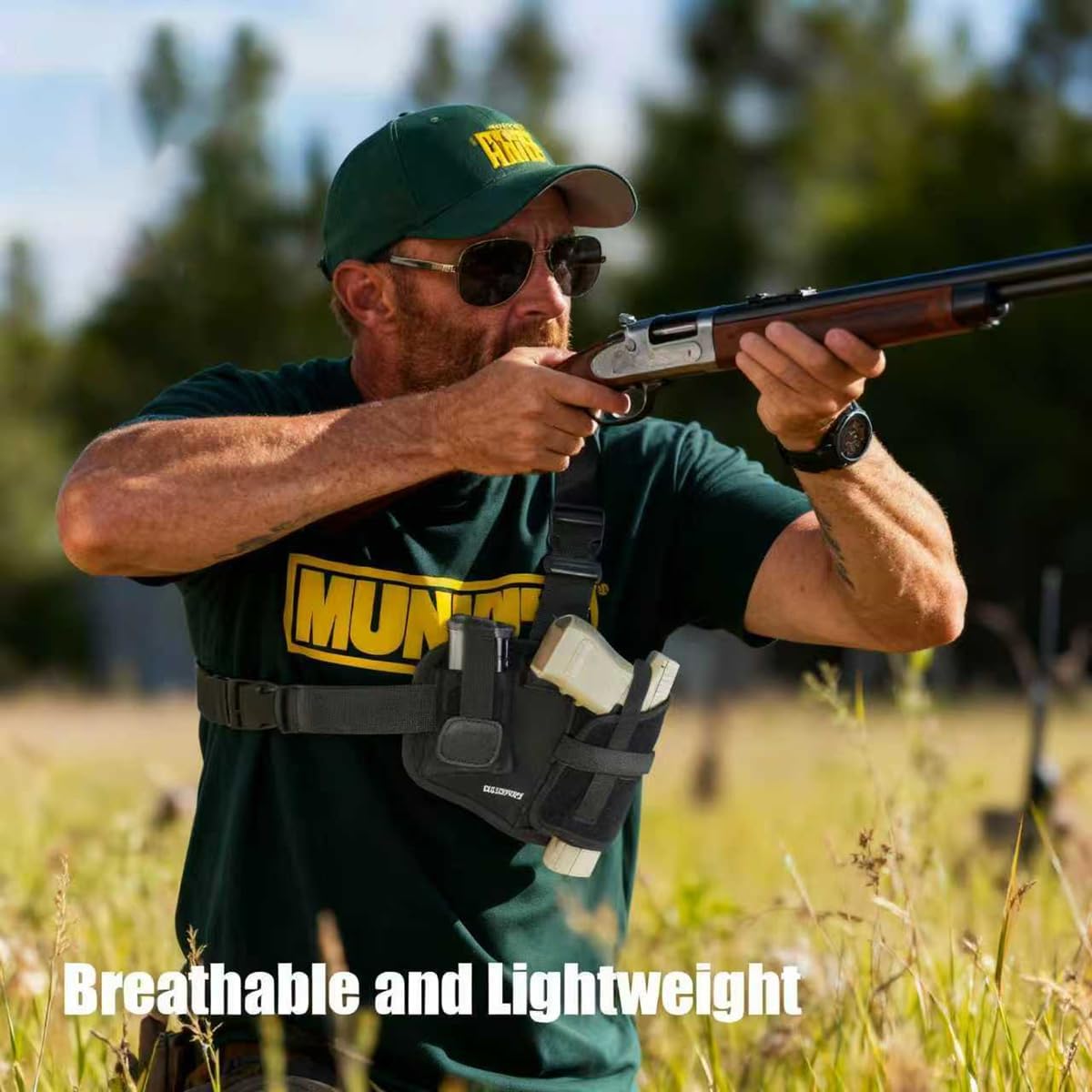 Universal Shoulder Holster by [Brand Name] - Right-Hand Fit for Glock 19, 1911, Sig P365 & More | Ideal for Hiking & Outdoor Activities
