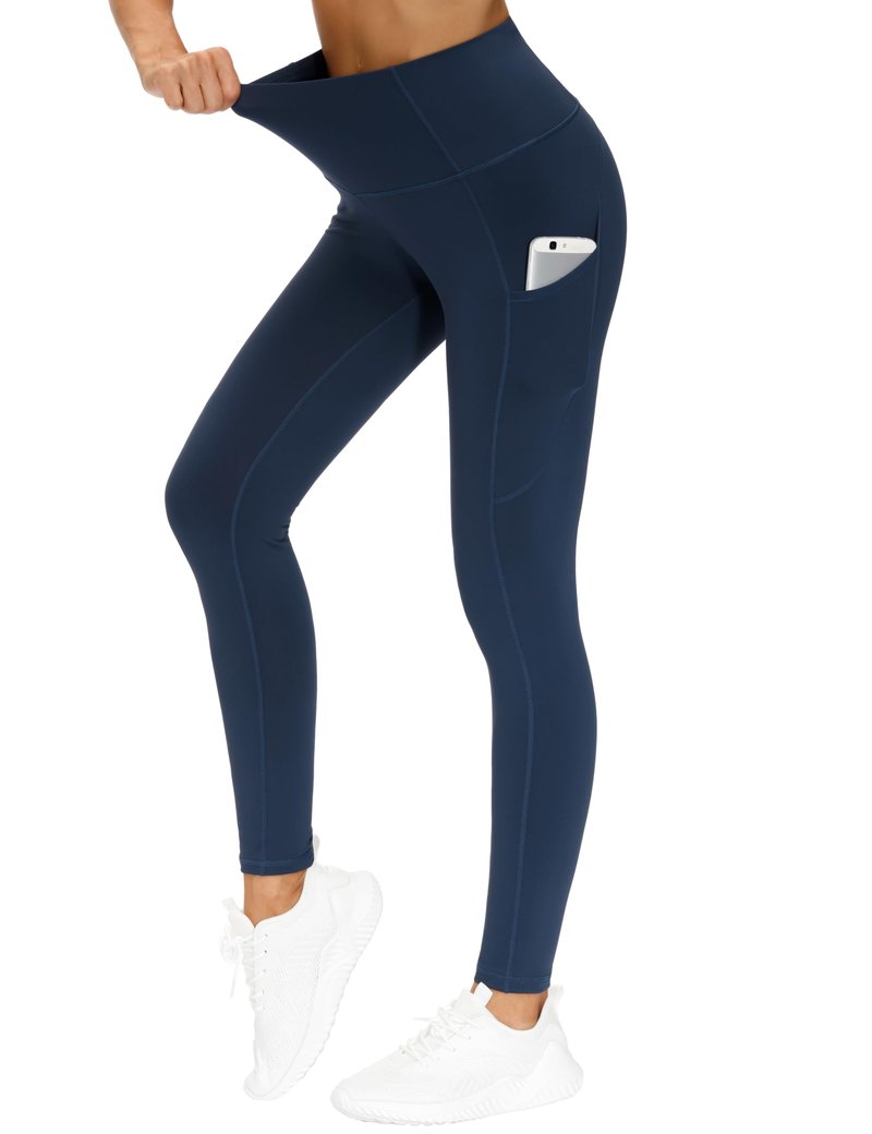 THE GYM PEOPLE Thick High Waist Yoga Pants with Pockets Fleece Lined Tummy Control Workout Leggings for Women