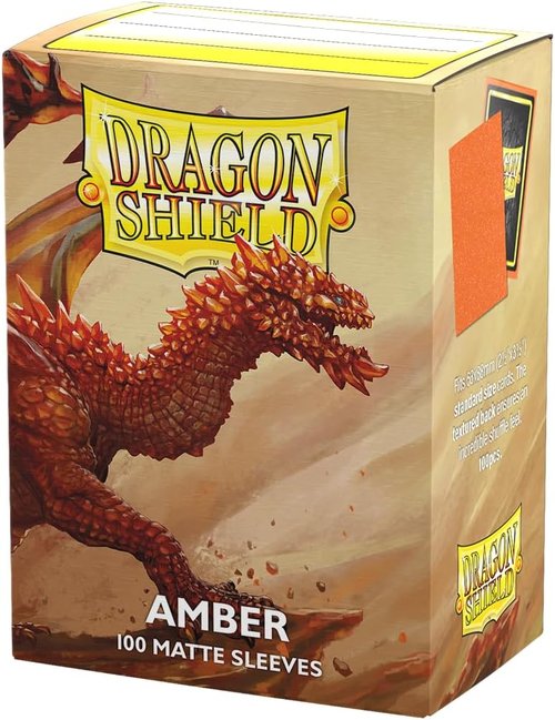 Dragon Shield | Matte Card Sleeves - 100 Count Standard Size | Smooth & Durable for TCGs | Amber Color