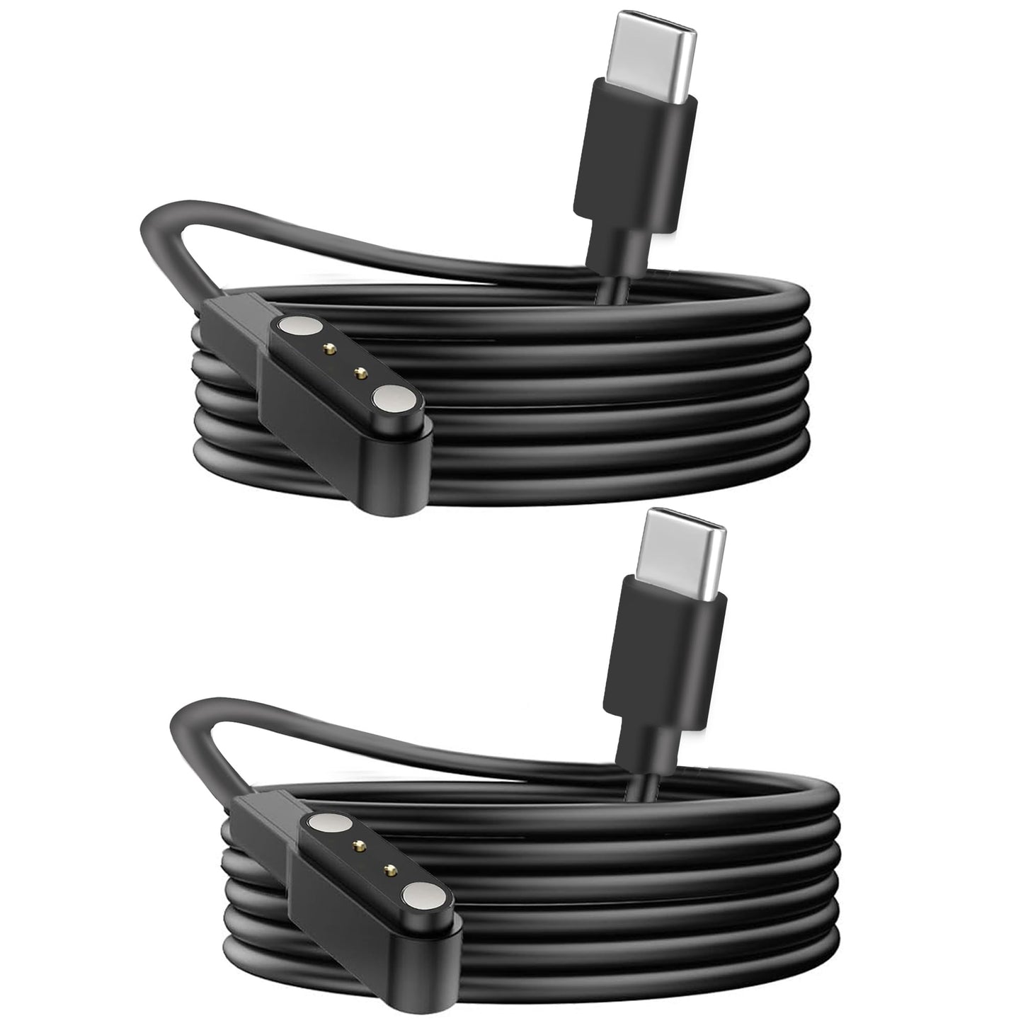 Compatible for Jugeman Smart Watch Charger, Charging Replacement Cable Compatible for Jugeman P131, P99 Smart Watch (Type C-Black+Black, 7.62mm Charger)