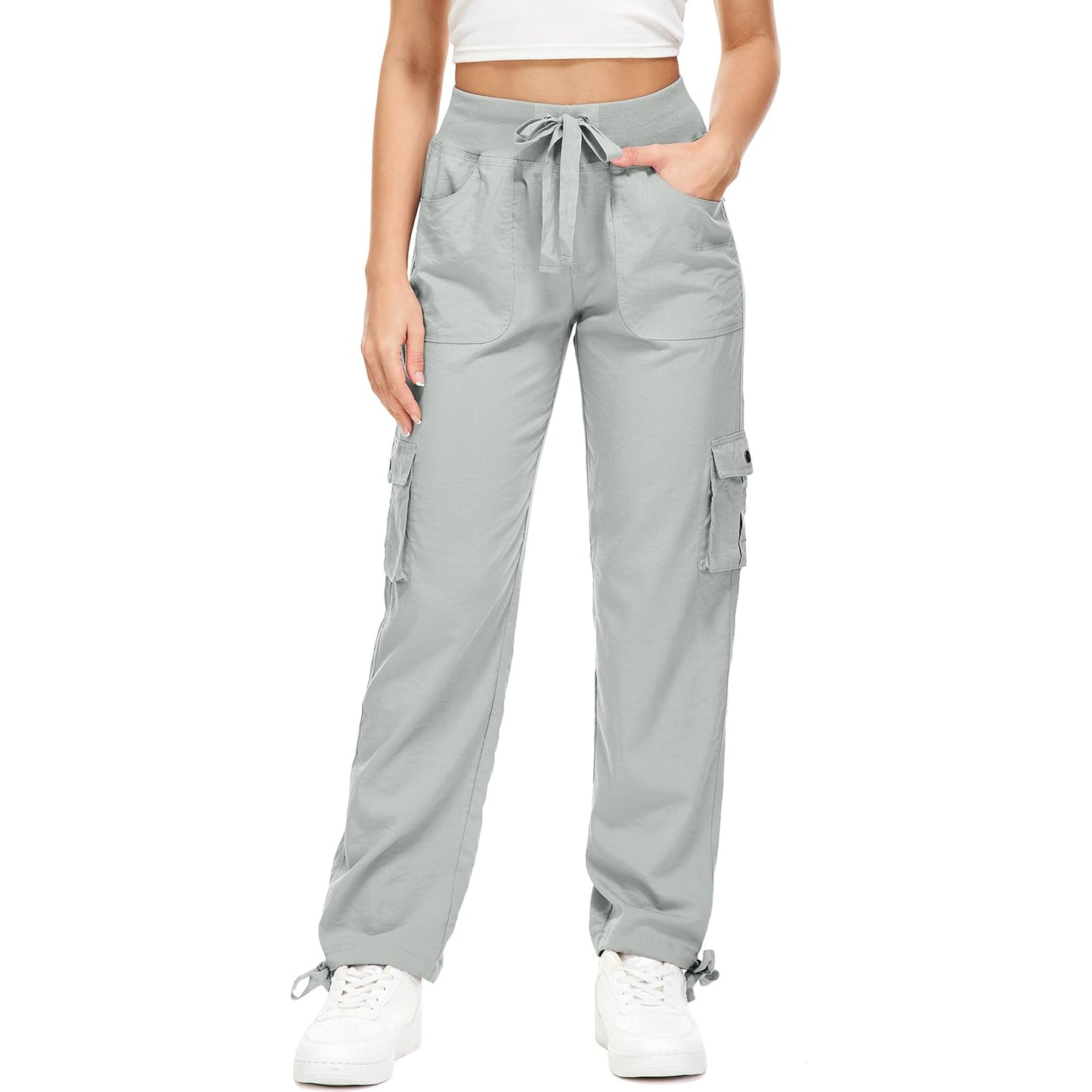 Toomett Cargo Pants Women Lightweight Quick Dry UPF 50 Travel Golf Safari Hiking Pants Joggers,6609,Khaki,XL