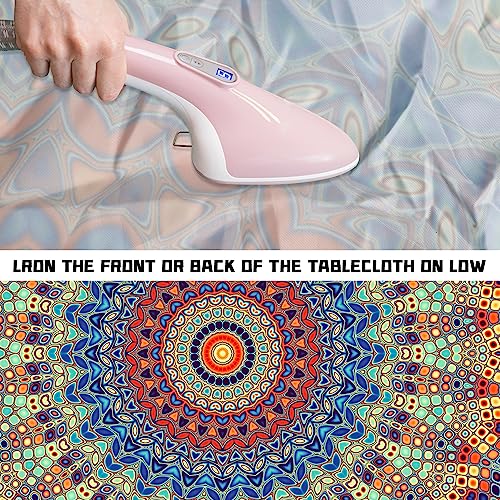 Butaluk Round Fitted Tablecloth 40-44 inch Elastic Waterproof Blue - Outdoor Picnic Table Cover