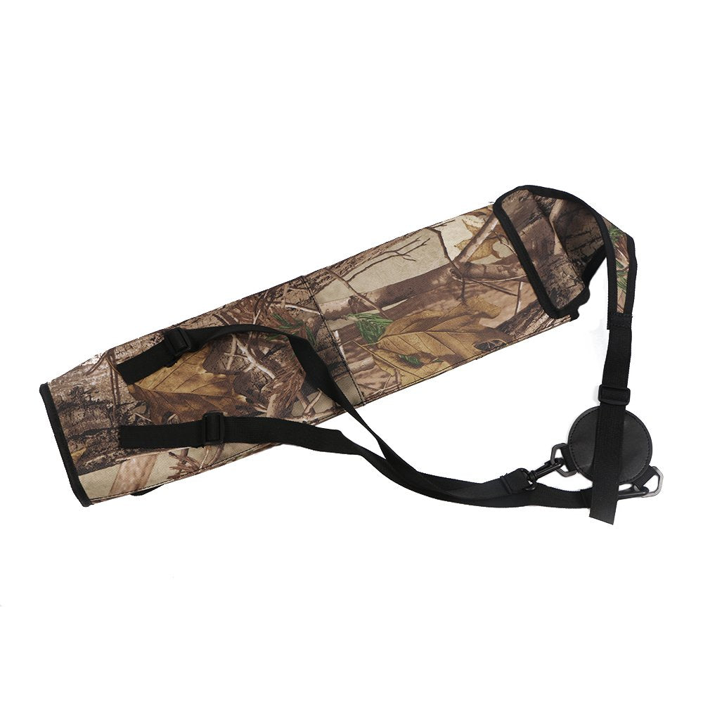 TOPARCHERY Archery Back Canvas Arrow Quiver Arrow Holder Adjustable Shoulder Hanged Target Shooting Quiver for Recurve and Compound Bows Adults or Youth Practice Competition Hunting (Camo Style)