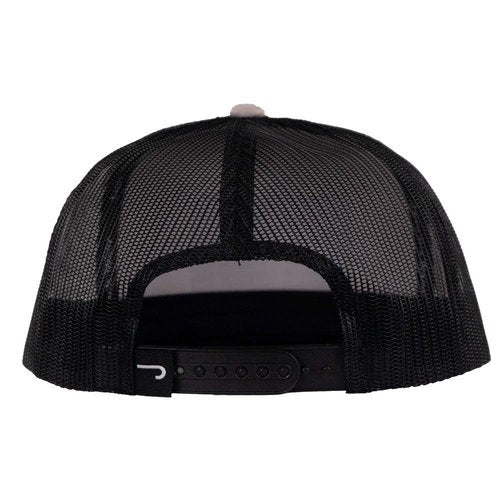 Lazy J Ranch Silver Grey & Black Dusk Sunset Retro Classic Five Panel Trucker Hat - Adjustable Unisex Country Hats, Vintage Trucker Hat