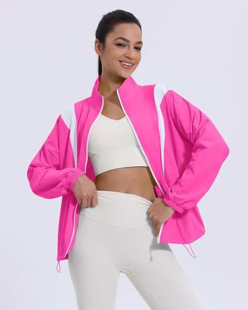Locachy Women's Lightweight Athletic Jacket - Cropped Full Zip for Running & Hiking | Versatile Outdoor Wear