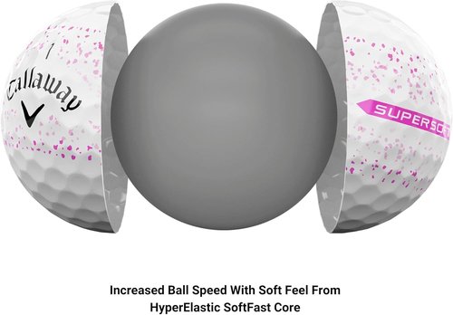 Callaway Golf Supersoft Golf Balls - 2023 Pink Splatter Design for Enhanced Performance