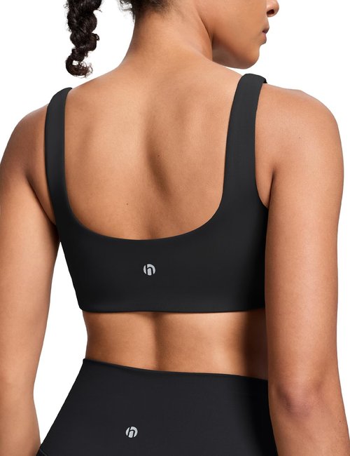 HeyNuts Women's U-Back Sports Bra - Low Impact Yoga Top with Built-In Padding | A-D Cups