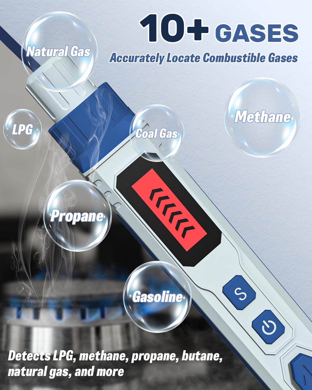 APOWER Natural Gas Leak Detector with Audible & Visual Alarm, Portable Propane Sniffer to Locate Combustible Sources Like Methane Propane Home Travel