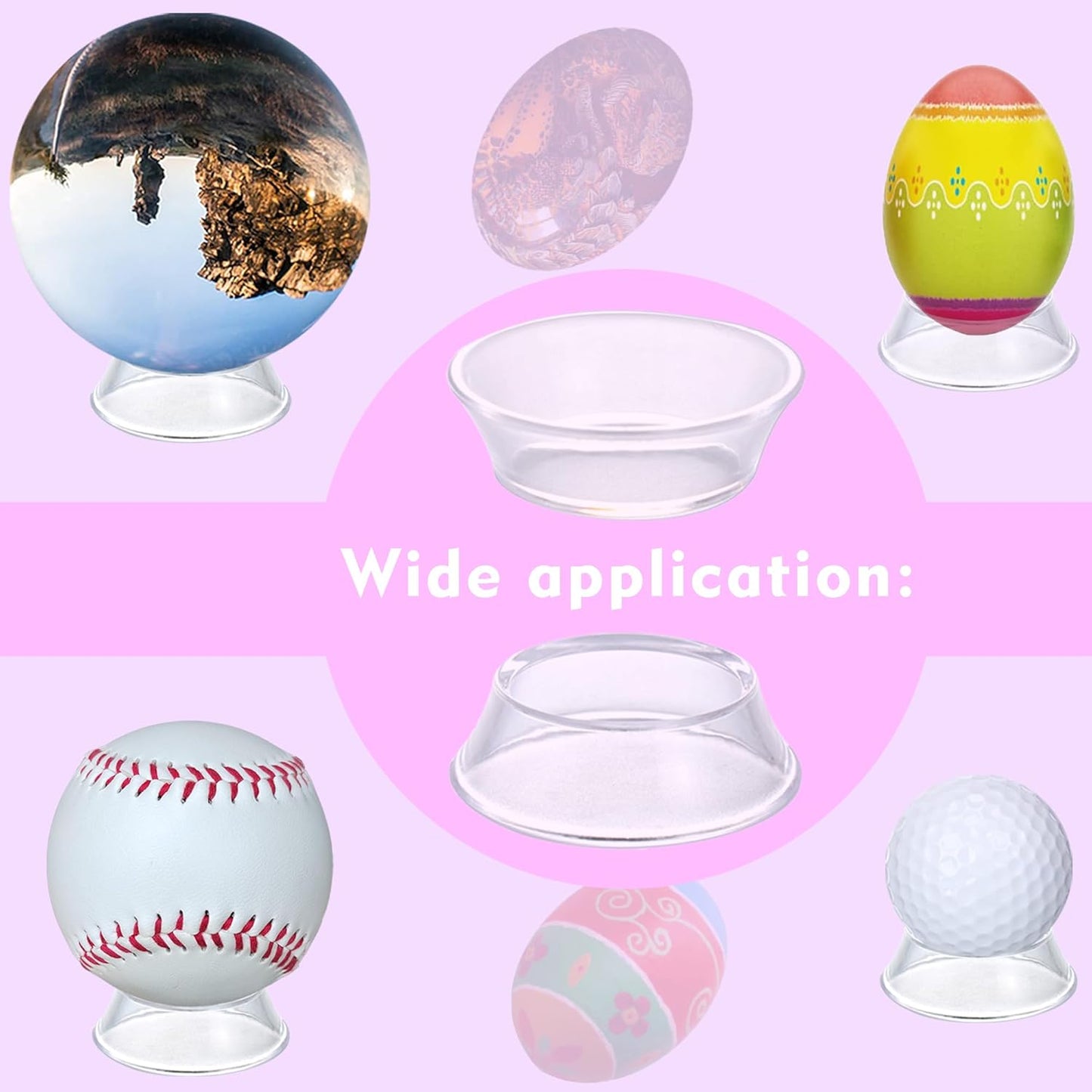 Skiennix Baseball Display Holder - Versatile Stand for Game Balls & Easter Eggs | Reversible Design