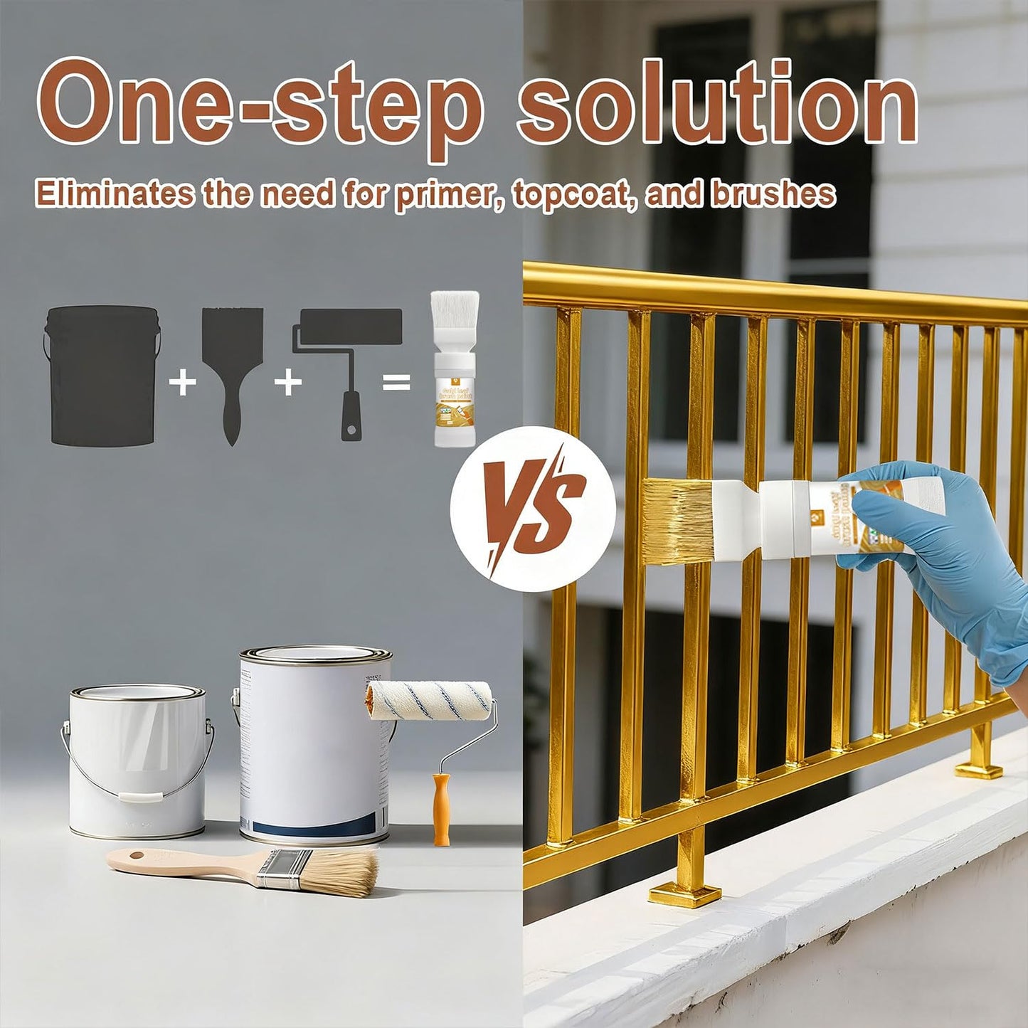 Anirun Liquid Gold Leaf Paint 6.35 Oz, 2 in 1 Furniture Paint for Wood, Art, Painting, Handcrafts, Clay Craf, Easy to Apply DIY Crafts(Pack of 1)