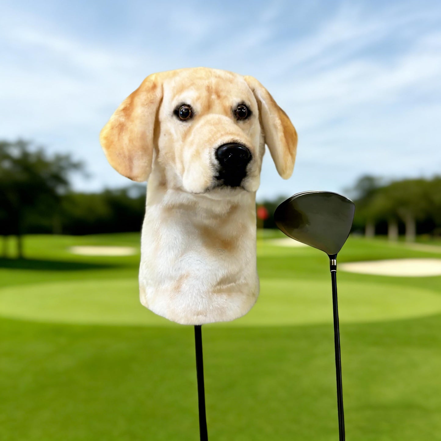 FurEverClone Labrado Golf Head Cover - Realistic Dog Golf Club Head Covers, Labrado Large Dog Breeze Small Display, Cream Yellow