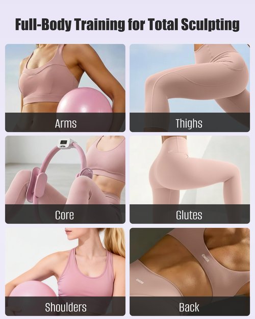 Pilates Essentials Kit for Women – Pilates Ring with Counter, Home Pilates Workout Kit with 14" Pilates Ring & Ball Set, Resistance Bands and Grip Socks – Ideal for Beginner Home Workouts