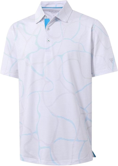 M MAELREG Men's Golf Shirt - Short Sleeve Moisture-Wicking Collared Polo | Performance Patterns